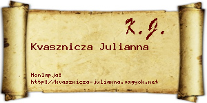 Kvasznicza Julianna névjegykártya